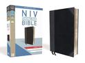 NIV, Thinline Bible, Large Print, Leathersoft, Black/Gray, Red Letter, Comfort Print