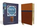 NIV Study Bible, Fully Revised Edition, Personal Size, Leathersoft, Brown/Blue, Red Letter, Comfort Print