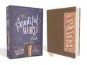 NIV, Beautiful Word Bible, Updated Edition, Peel/Stick Bible Tabs, Leathersoft, Brown/Pink, Red Letter, Comfort Print: 600+ Full