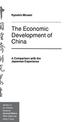 The Economic Development of China: A Comparison with the Japanese Experience