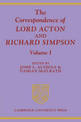 The Correspondence of Lord Acton and Richard Simpson: Volume 1