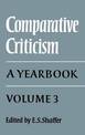 Comparative Criticism: Volume 3: A Yearbook