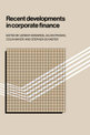 Recent Developments in Corporate Finance