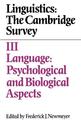 Linguistics: The Cambridge Survey: Volume 3, Language: Psychological and Biological Aspects