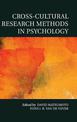 Cross-Cultural Research Methods in Psychology