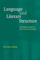 Language and Literary Structure: The Linguistic Analysis of Form in Verse and Narrative