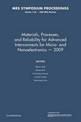 Materials, Processes and Reliability for Advanced Interconnects for Micro- and Nanoelectronics - 2009: Volume 1156