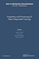 Properties and Processing of Vapor-Deposited Coatings: Volume 555