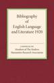 Bibliography of English Language and Literature 1920